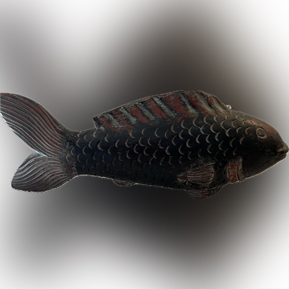 Antique Japanese carved wood carp - Picture 3 of 6